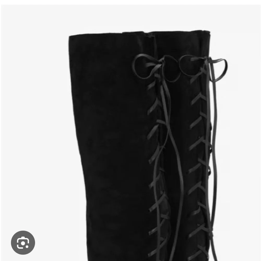 Zara x Stefano Pilati NWT leather black lace up over the knee boots 4001/410